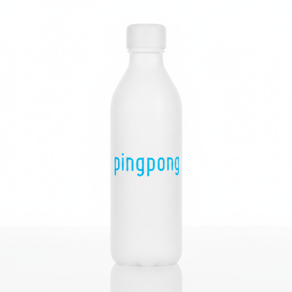 PingPong Frosted Glass Water Bottle 600ml