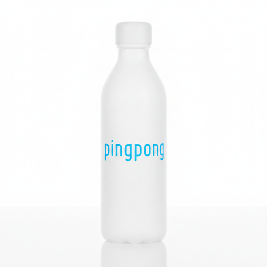 PingPong Frosted Glass Water Bottle 600ml