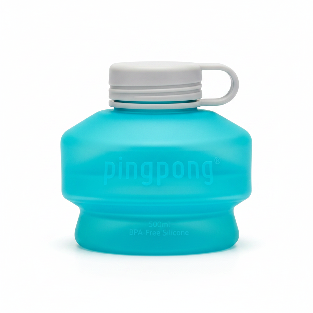 PingPong Collapsible Silicone Water Bottle 500ml