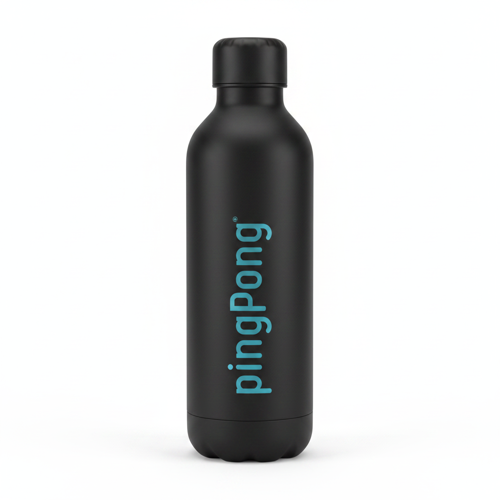 PingPong Matte Black Water Bottle 500ml